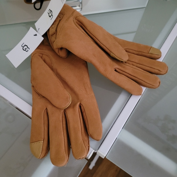 UGG MEN 3 POINT LEATHER TECH GLOVES SIZE L WITH TOUCH SCREEN - Picture 5 of 7